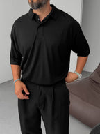 J-Embroidered Polo Neck Knitwear T-Shirt