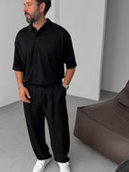 J-Embroidered Polo Neck Knitwear T-Shirt