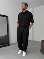 J-Embroidered Polo Neck Knitwear T-Shirt