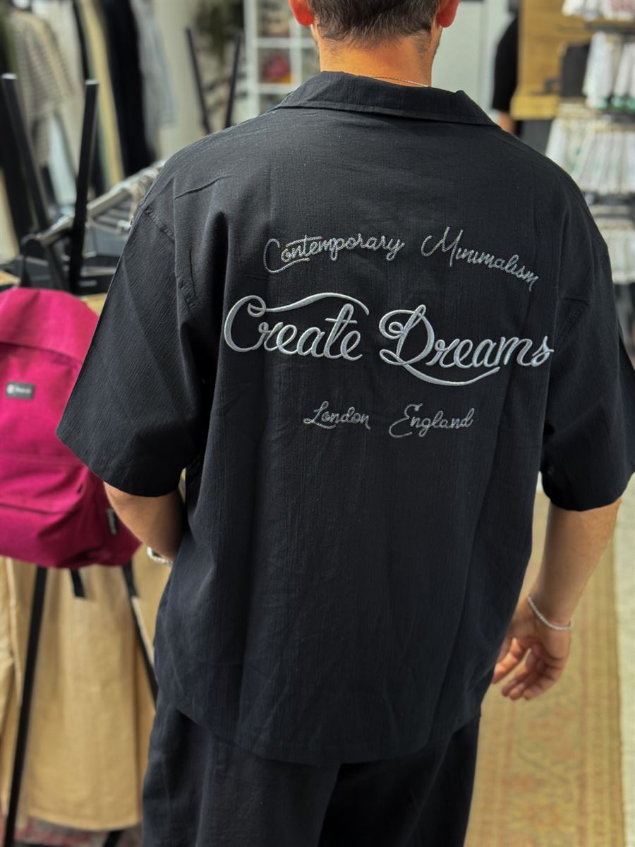 Dreams Embroidered Shirt with Pockets