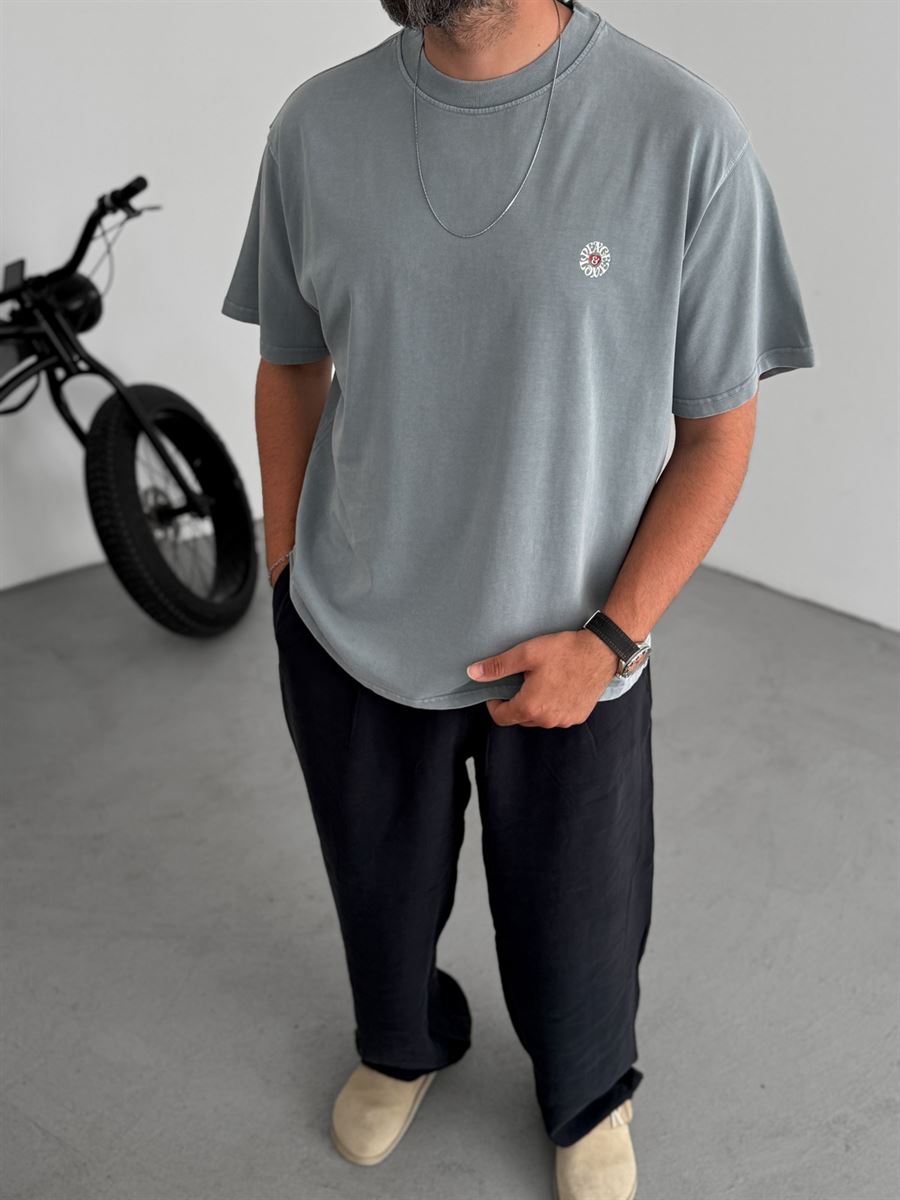 Peace Printed Washed T-Shirt