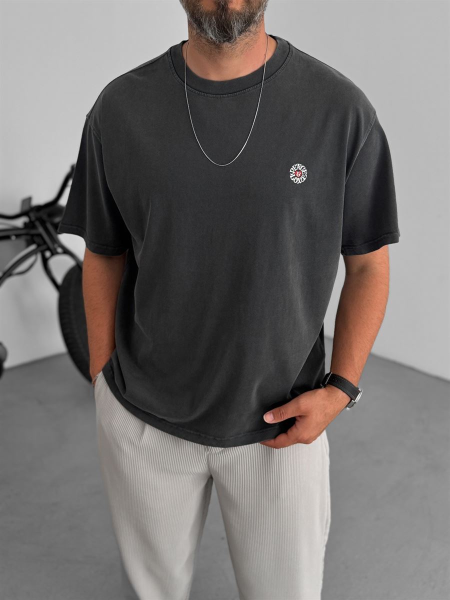 Peace Printed Washed T-Shirt