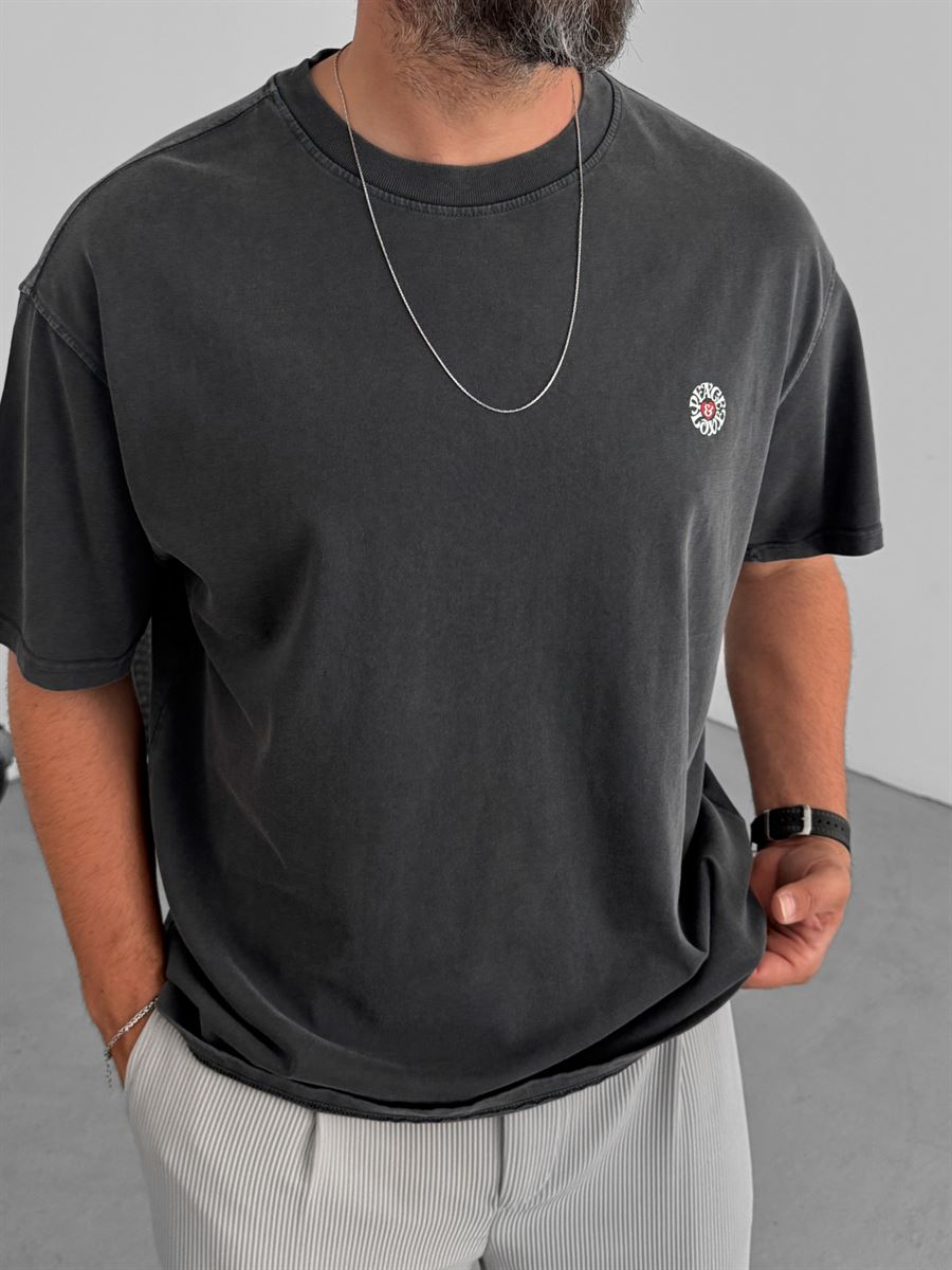 Peace Printed Washed T-Shirt