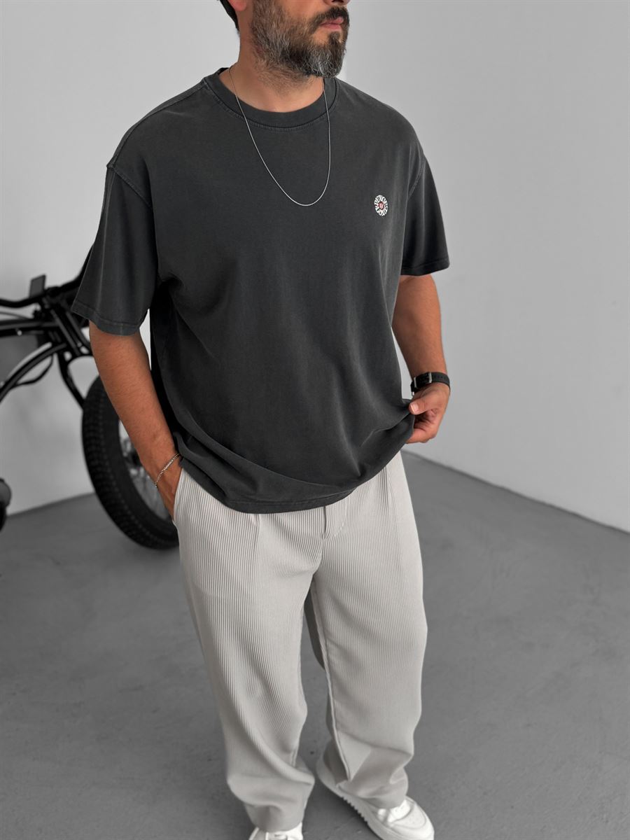 Peace Printed Washed T-Shirt