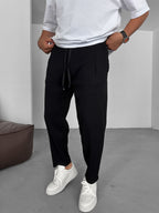 Ribbed Lycra Boyfriend Pants