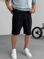 Striped Shorts with Pocket Detail