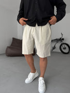 Striped Shorts with Pocket Detail