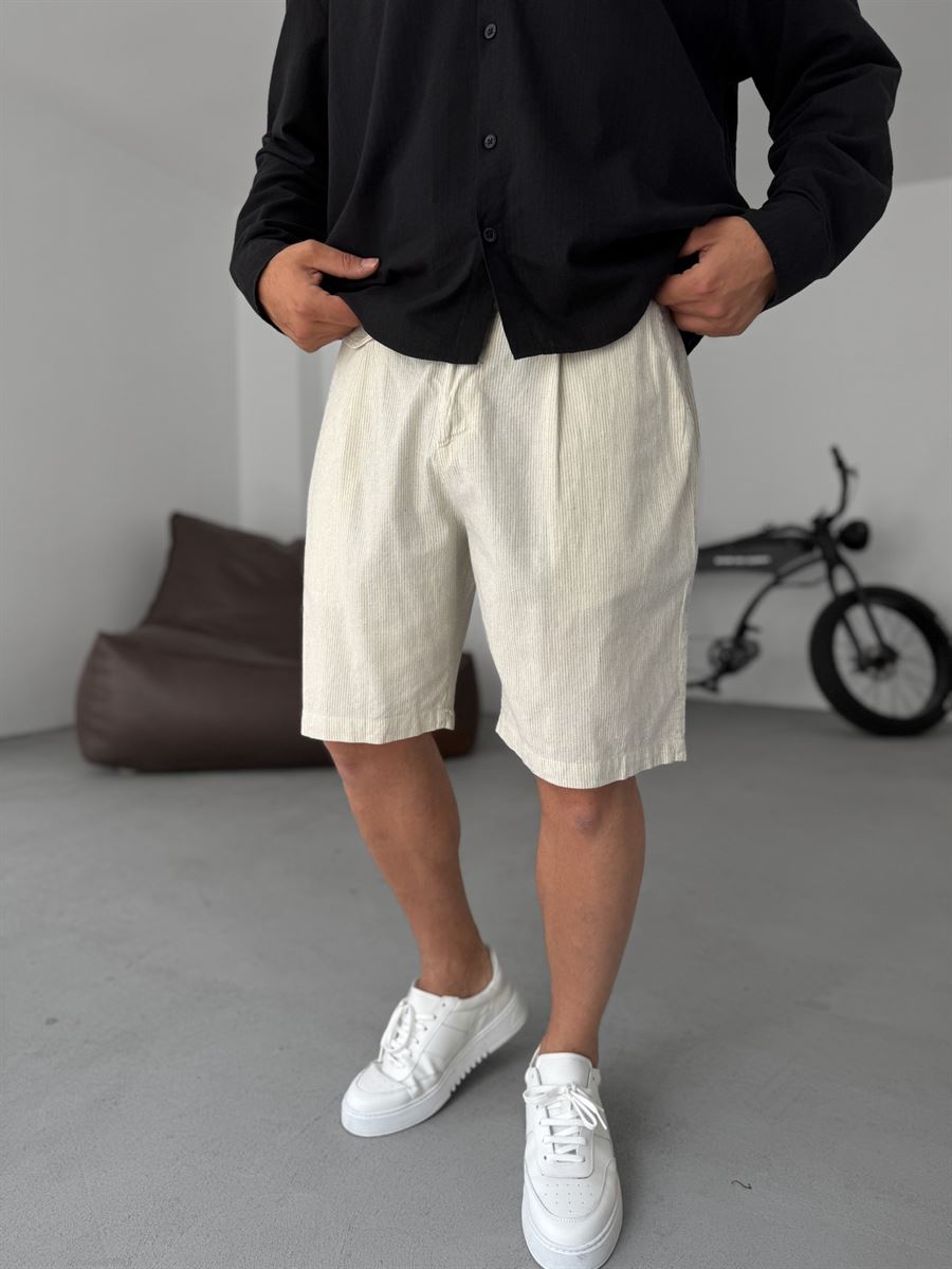 Striped Shorts with Pocket Detail