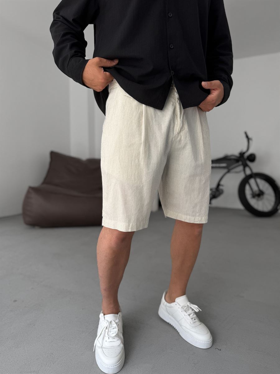 Striped Shorts with Pocket Detail