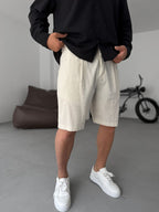 Striped Shorts with Pocket Detail