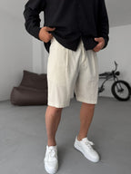 Striped Shorts with Pocket Detail
