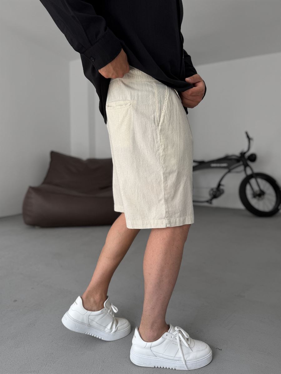 Striped Shorts with Pocket Detail