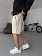 Striped Shorts with Pocket Detail