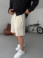 Striped Shorts with Pocket Detail