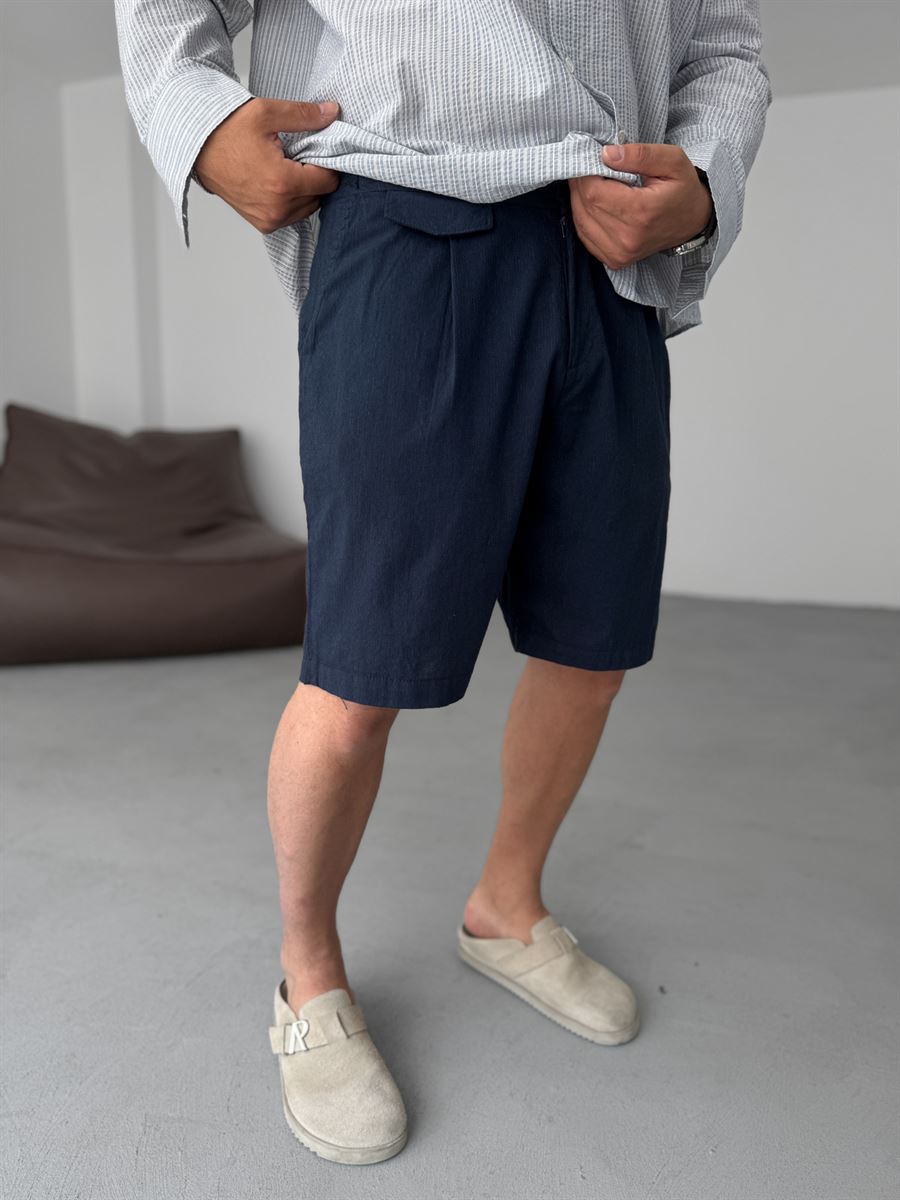 Striped Shorts with Pocket Detail