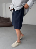 Striped Shorts with Pocket Detail