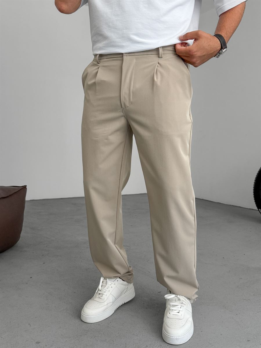 Pleated Lycra Baggy Pants