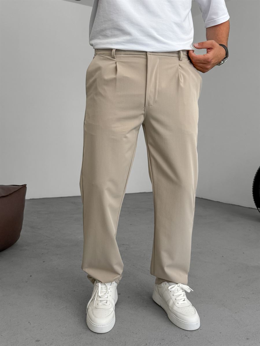 Pleated Lycra Baggy Pants