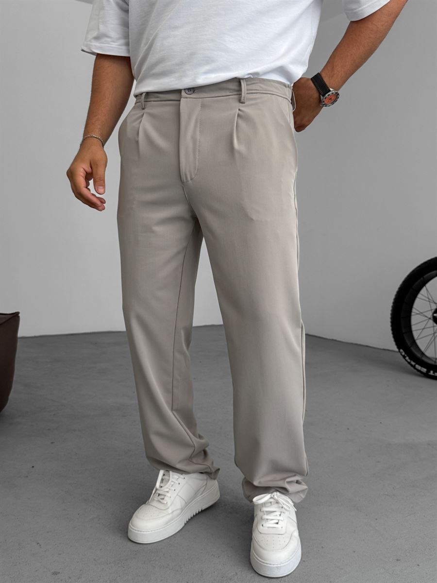 Pleated Lycra Baggy Pants