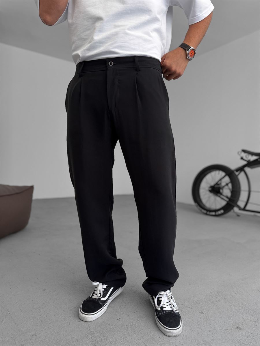 Tencel Fabric Pleated Baggy Pants