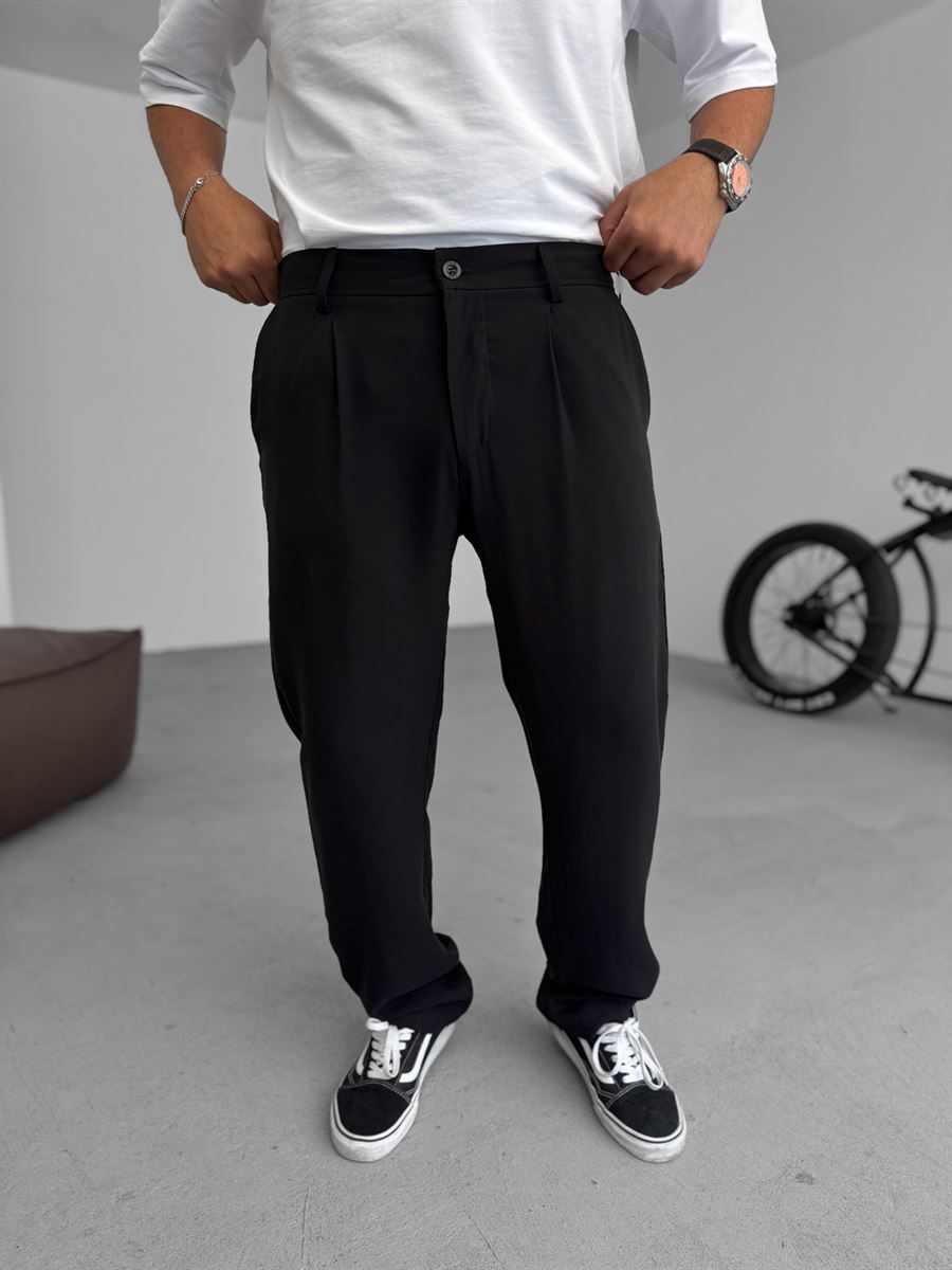 Tencel Fabric Pleated Baggy Pants