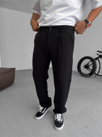 Tencel Fabric Pleated Baggy Pants