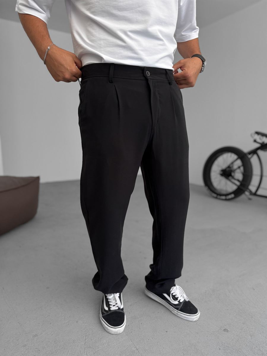 Tencel Fabric Pleated Baggy Pants