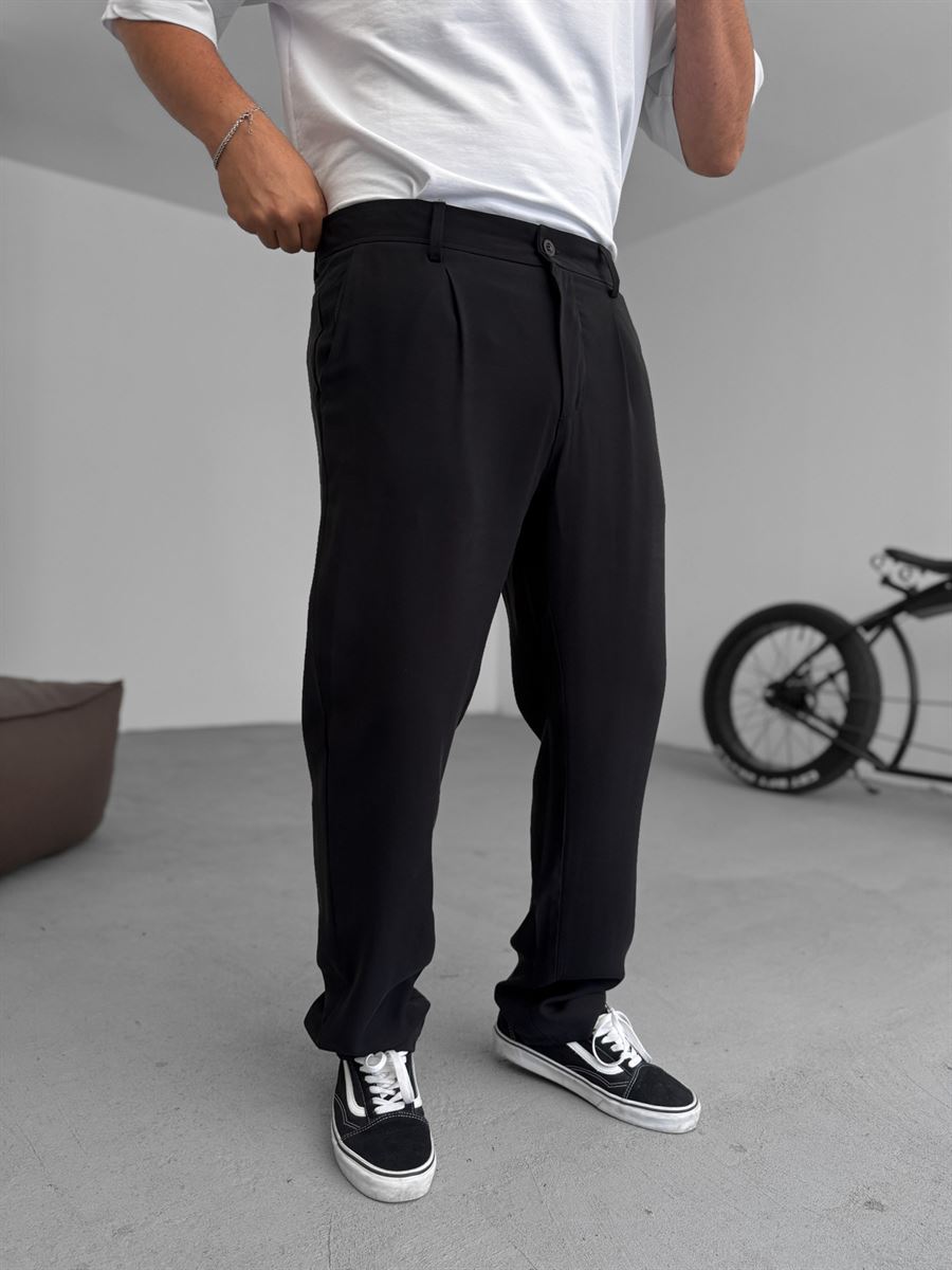 Tencel Fabric Pleated Baggy Pants