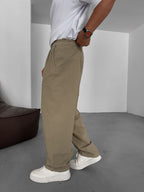 Buttoned Cotton-Linen Baggy Pants