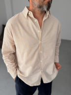 Seersucker Fabric Striped Shirt