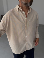 Seersucker Fabric Striped Shirt