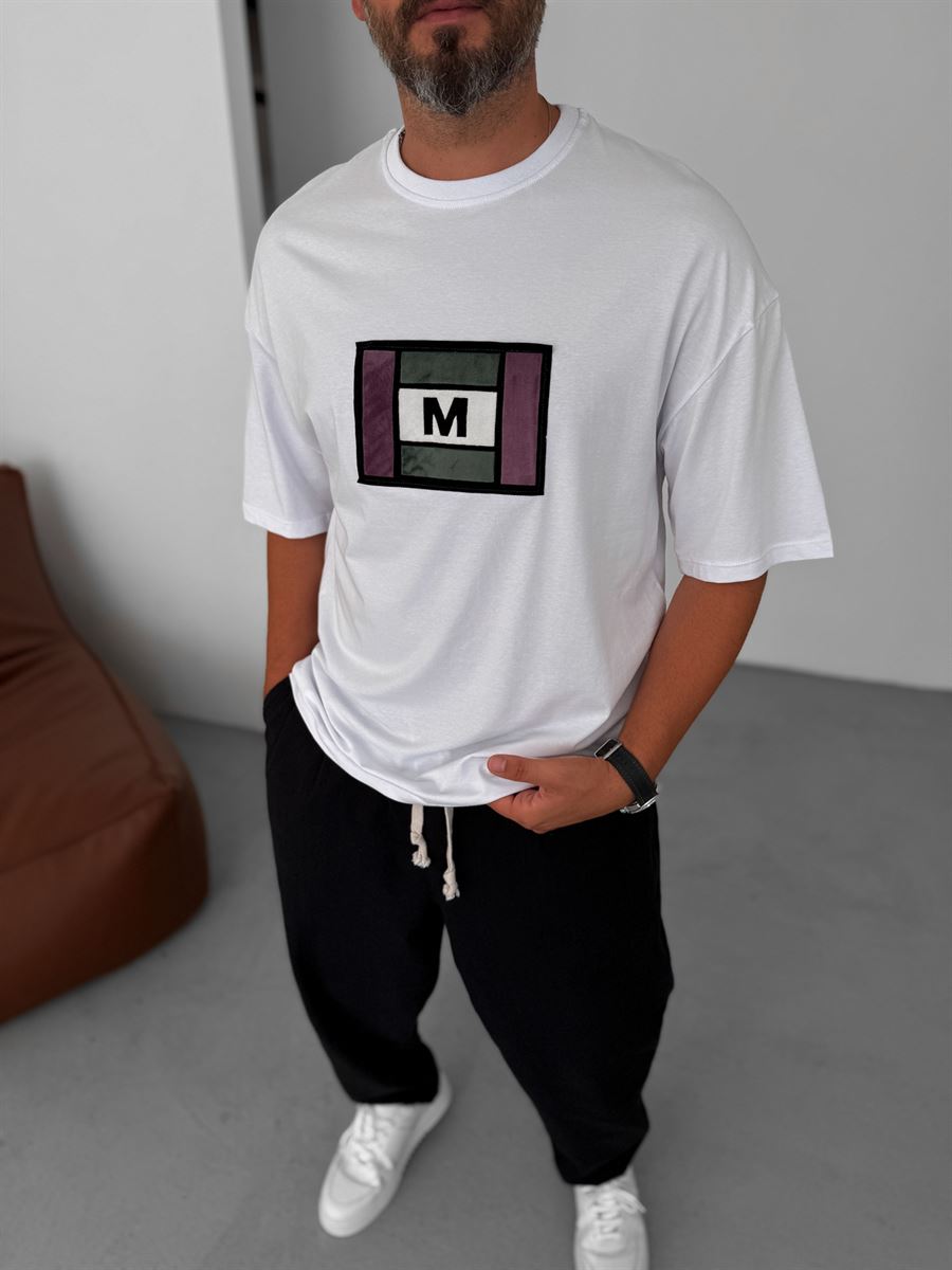 Colored M-Patched Oversize T-Shirt