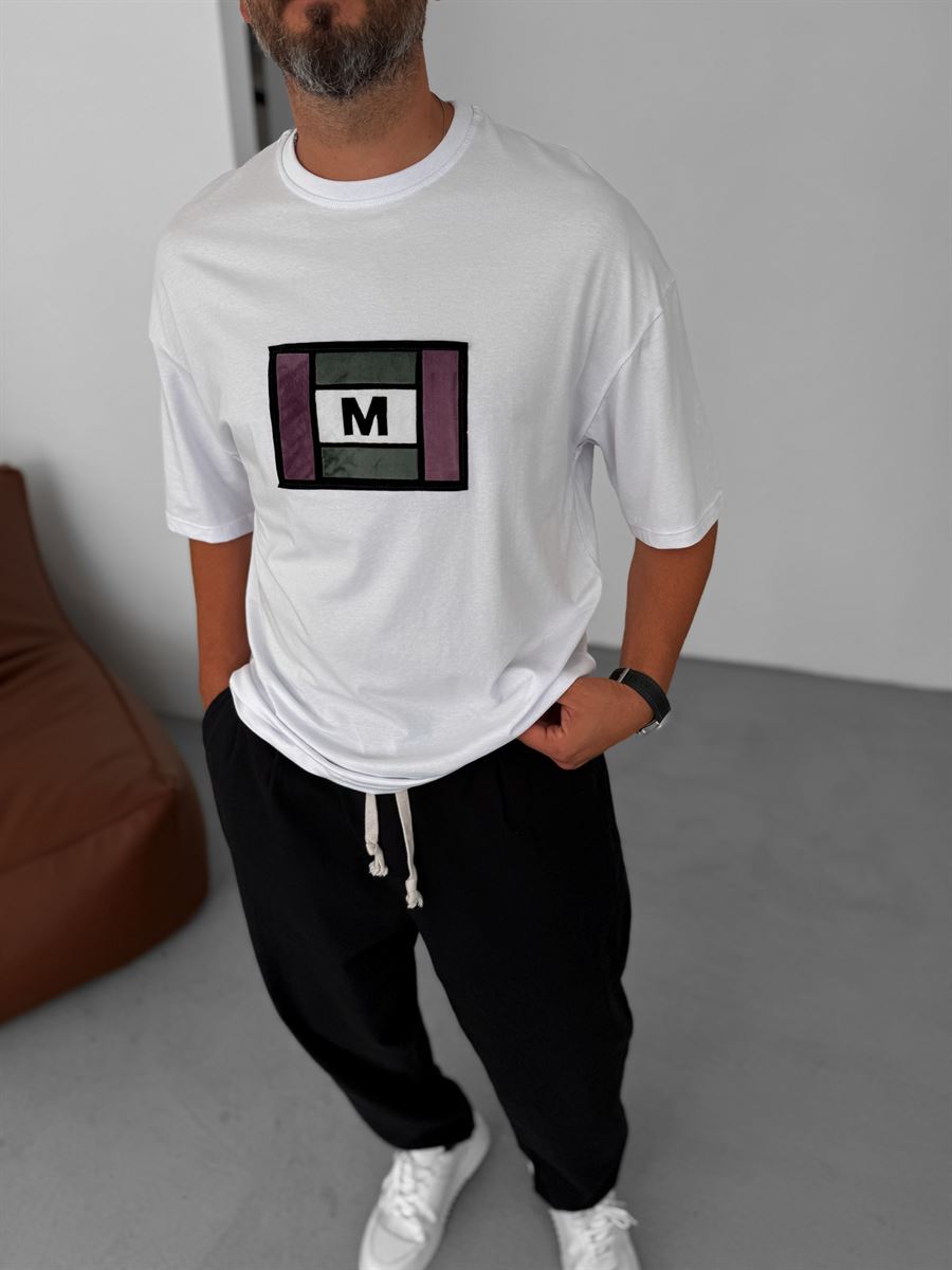 Colored M-Patched Oversize T-Shirt