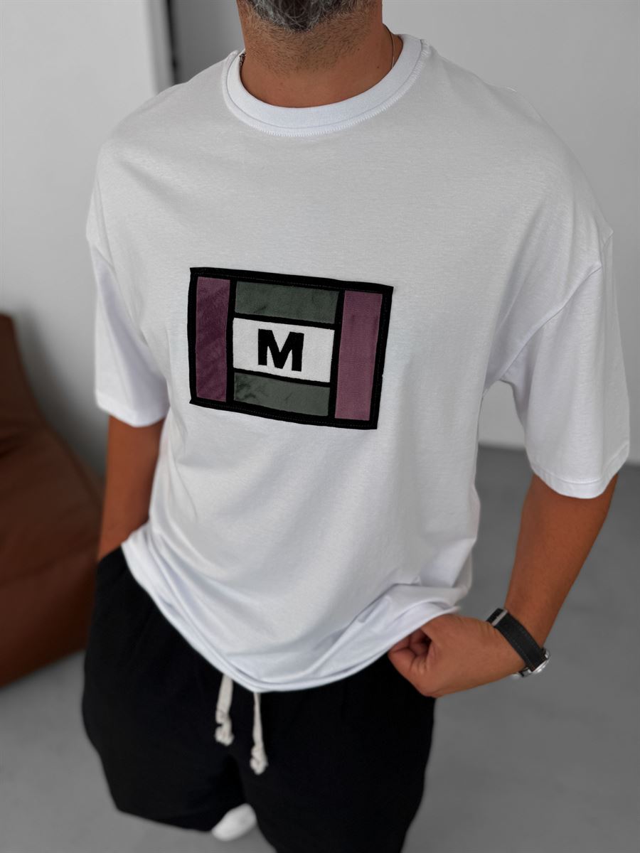 Colored M-Patched Oversize T-Shirt