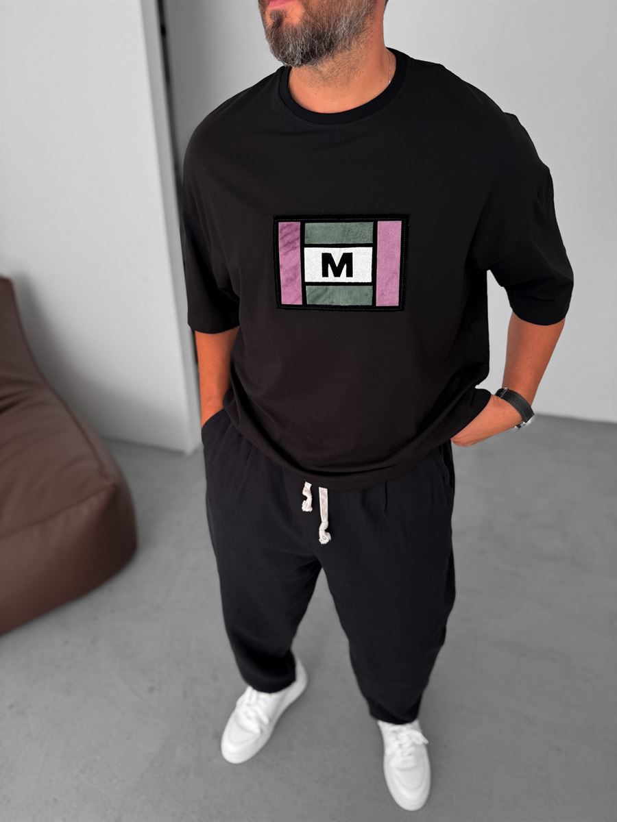 Colored M-Patched Oversize T-Shirt