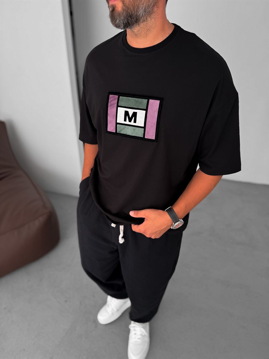 Colored M-Patched Oversize T-Shirt