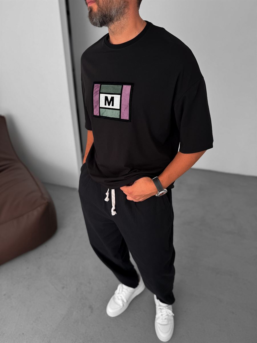Colored M-Patched Oversize T-Shirt