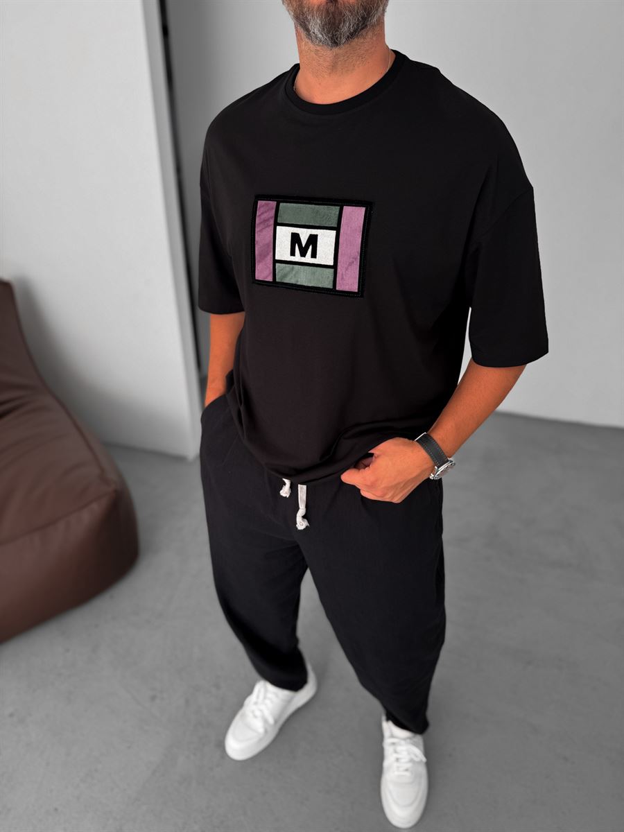 Colored M-Patched Oversize T-Shirt