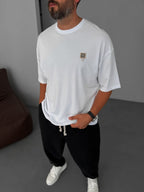 Square Patched Oversize T-Shirt with String