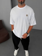 Square Patched Oversize T-Shirt with String