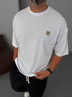 Square Patched Oversize T-Shirt with String