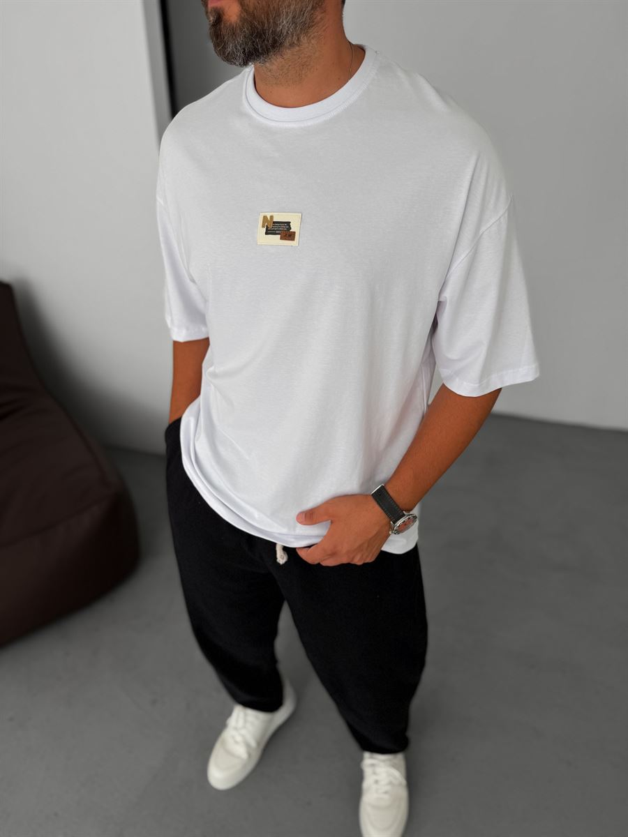 N-Text Patched Oversize T-Shirt