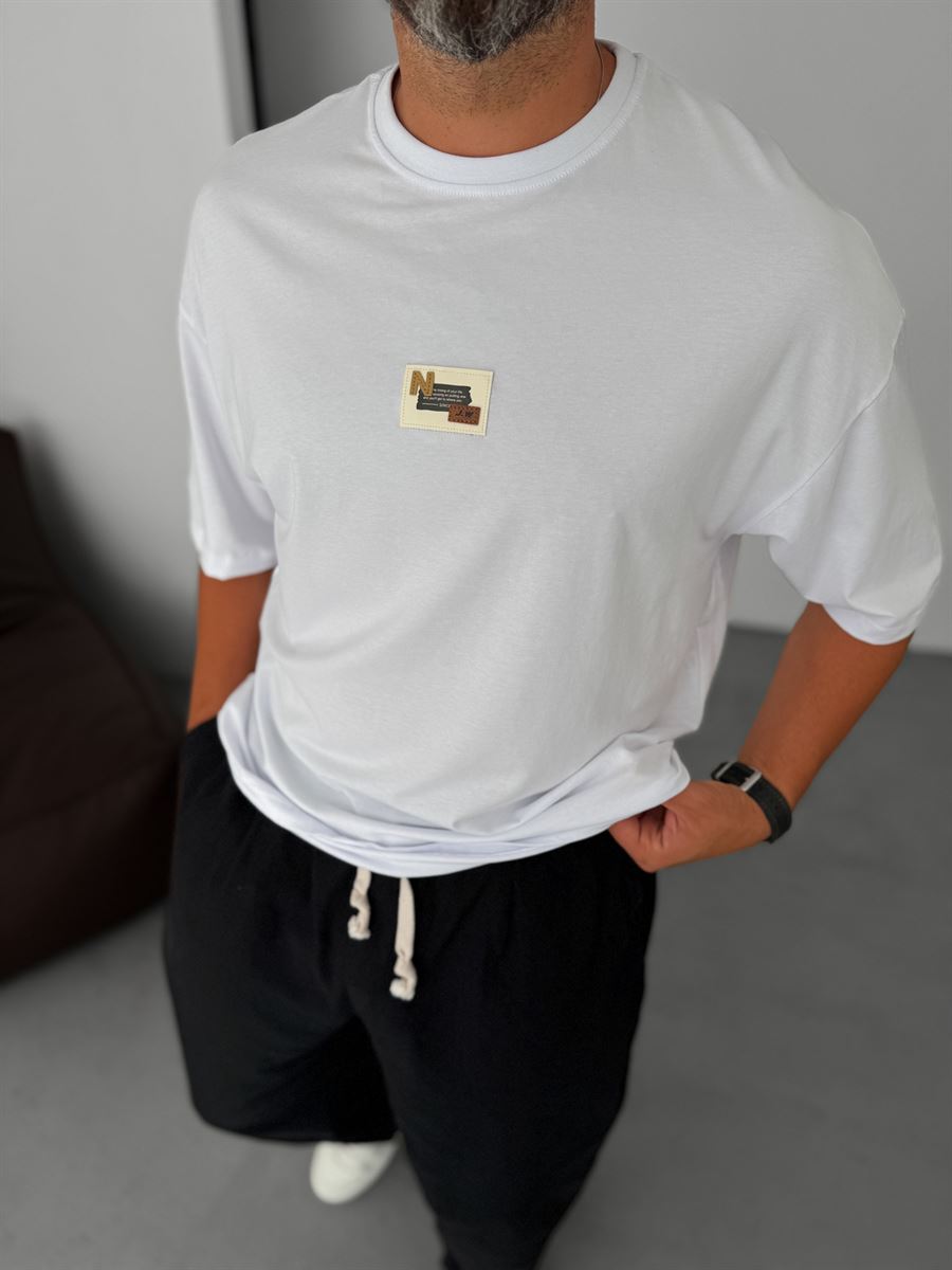 N-Text Patched Oversize T-Shirt