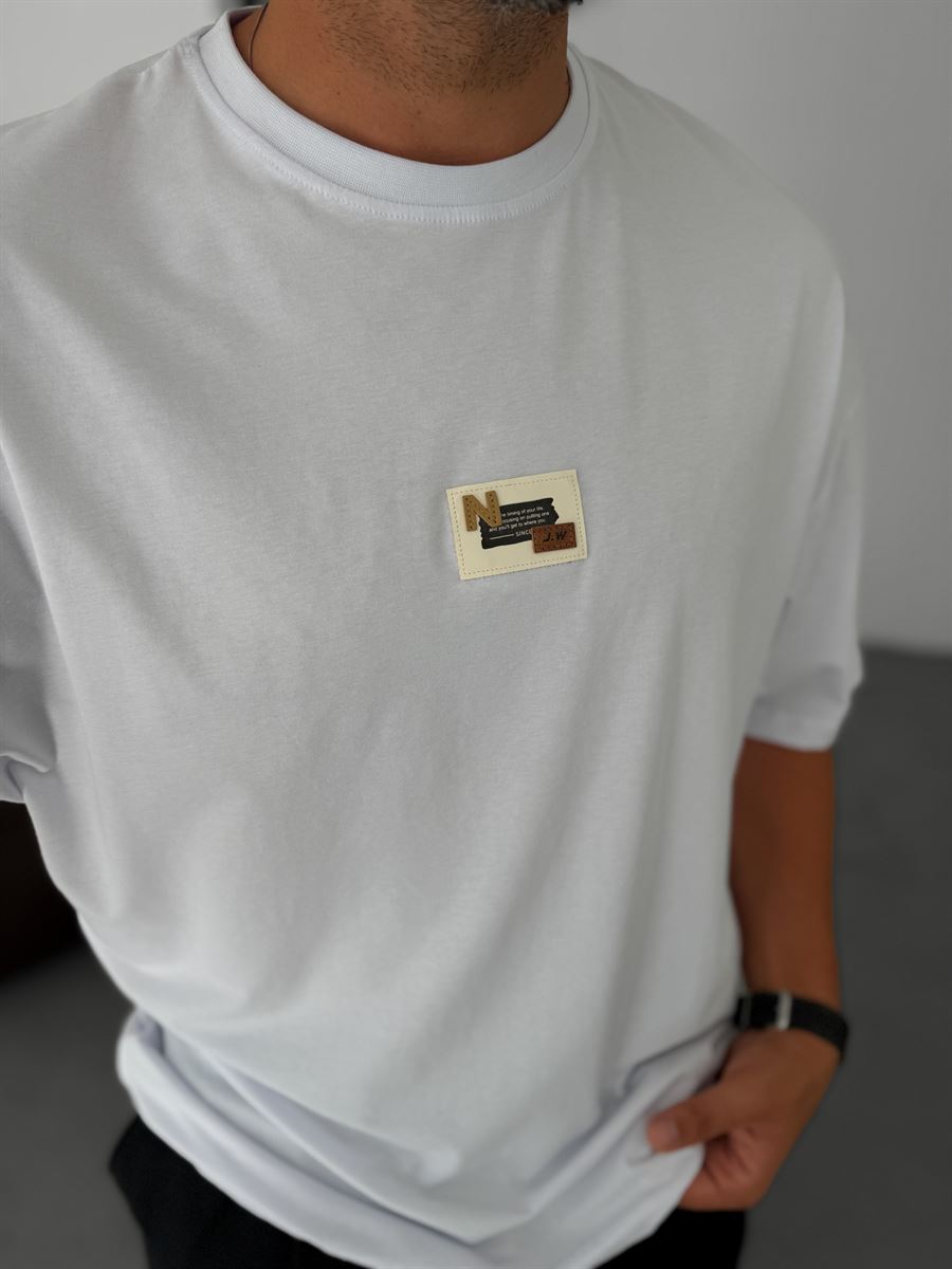 N-Text Patched Oversize T-Shirt