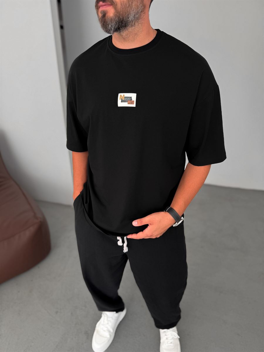 N-Text Patched Oversize T-Shirt