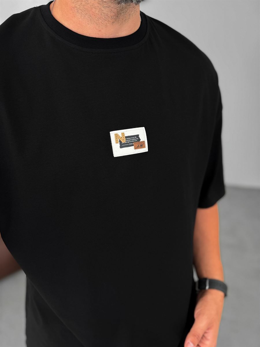 N-Text Patched Oversize T-Shirt