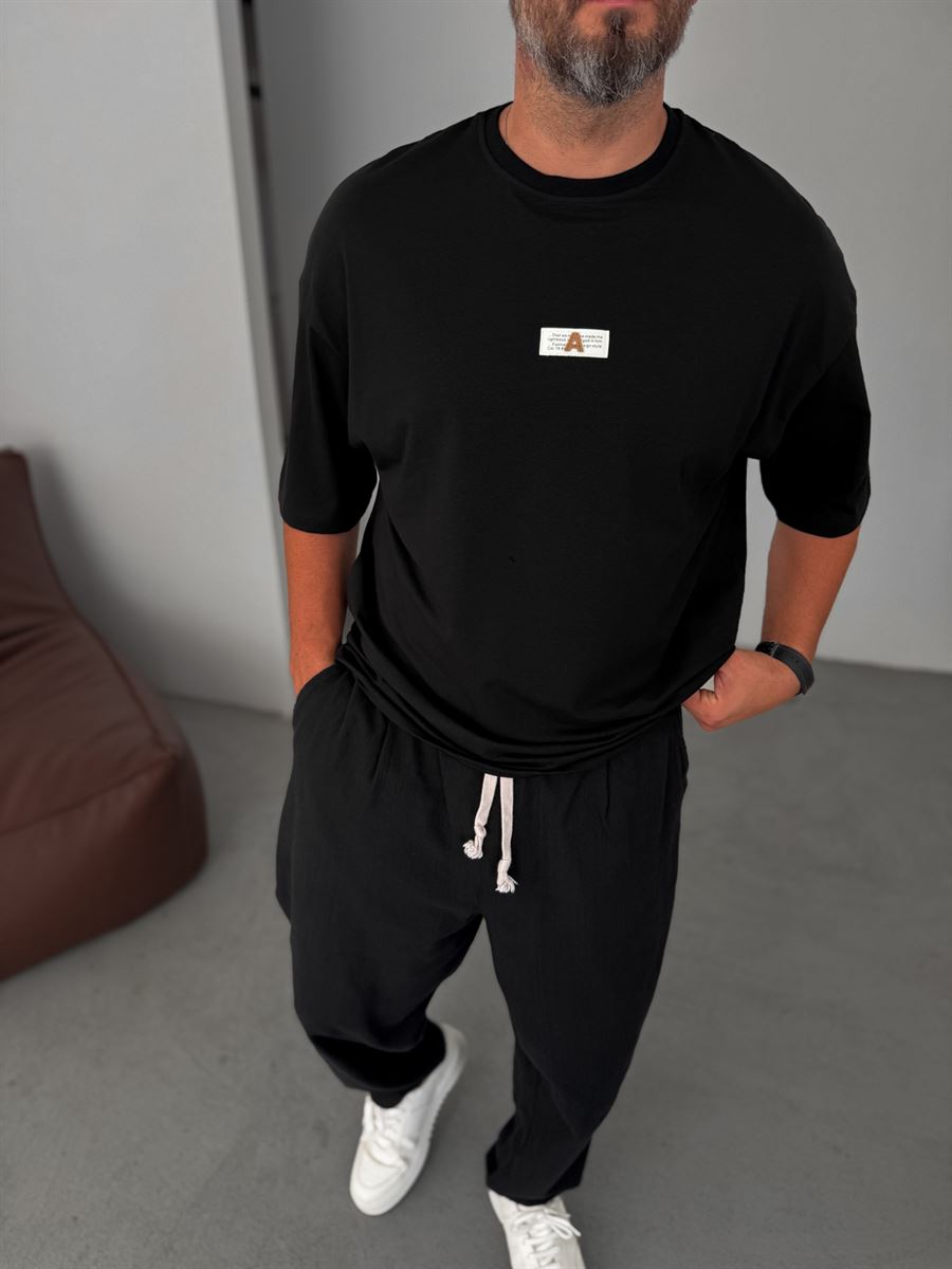 A-Text Patched Oversize T-Shirt