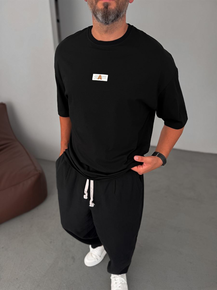 A-Text Patched Oversize T-Shirt