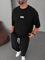 A-Text Patched Oversize T-Shirt