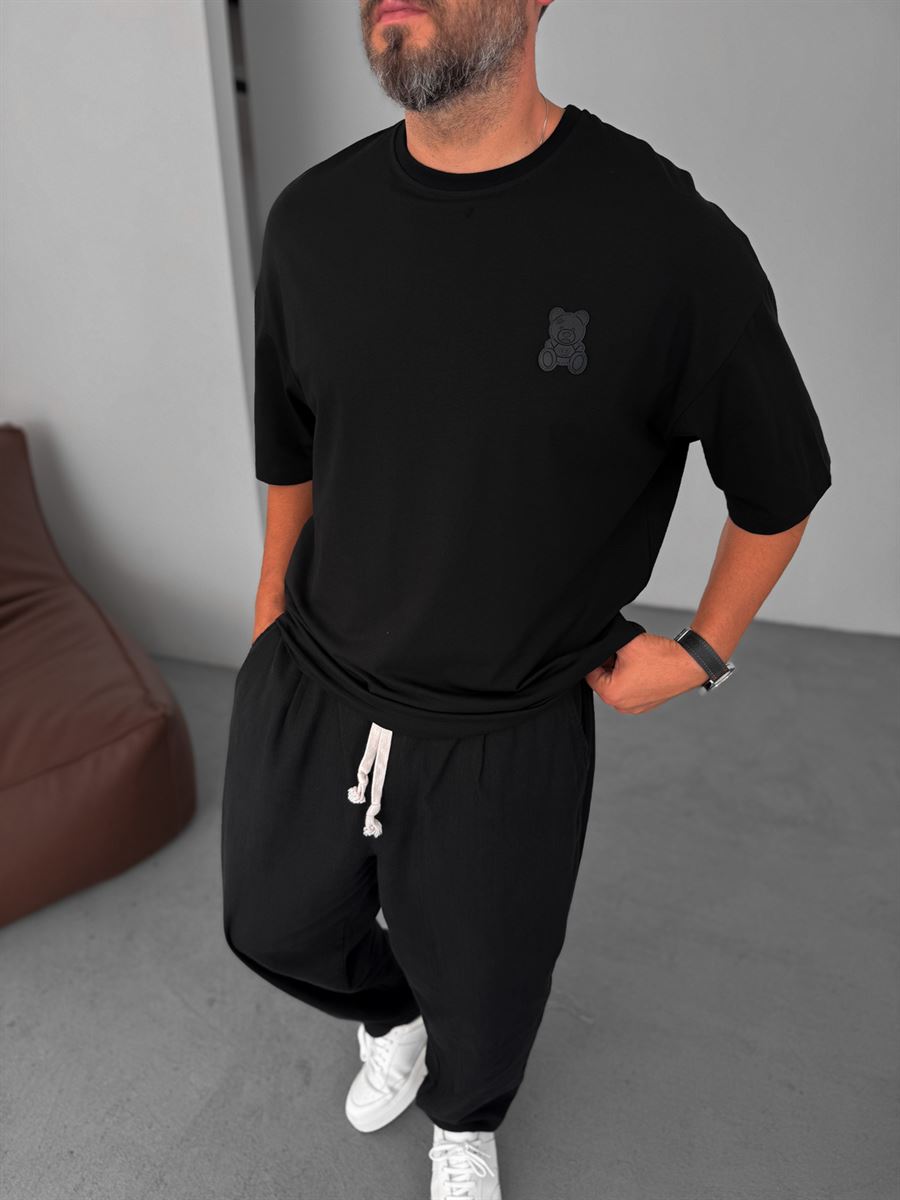 W-Bear Patched Oversize T-Shirt